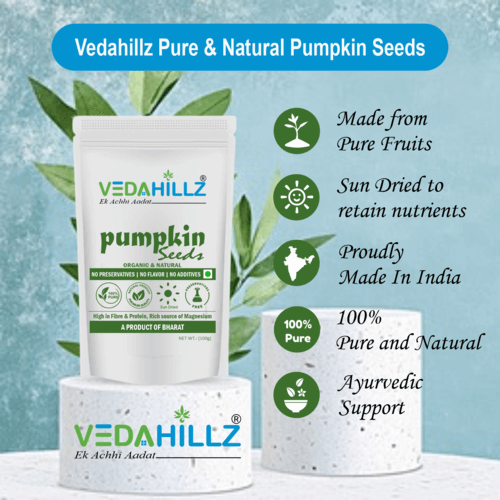 Vedahillz Organic Pumpkin Seeds Made from Carefully Selected Natural Seeds